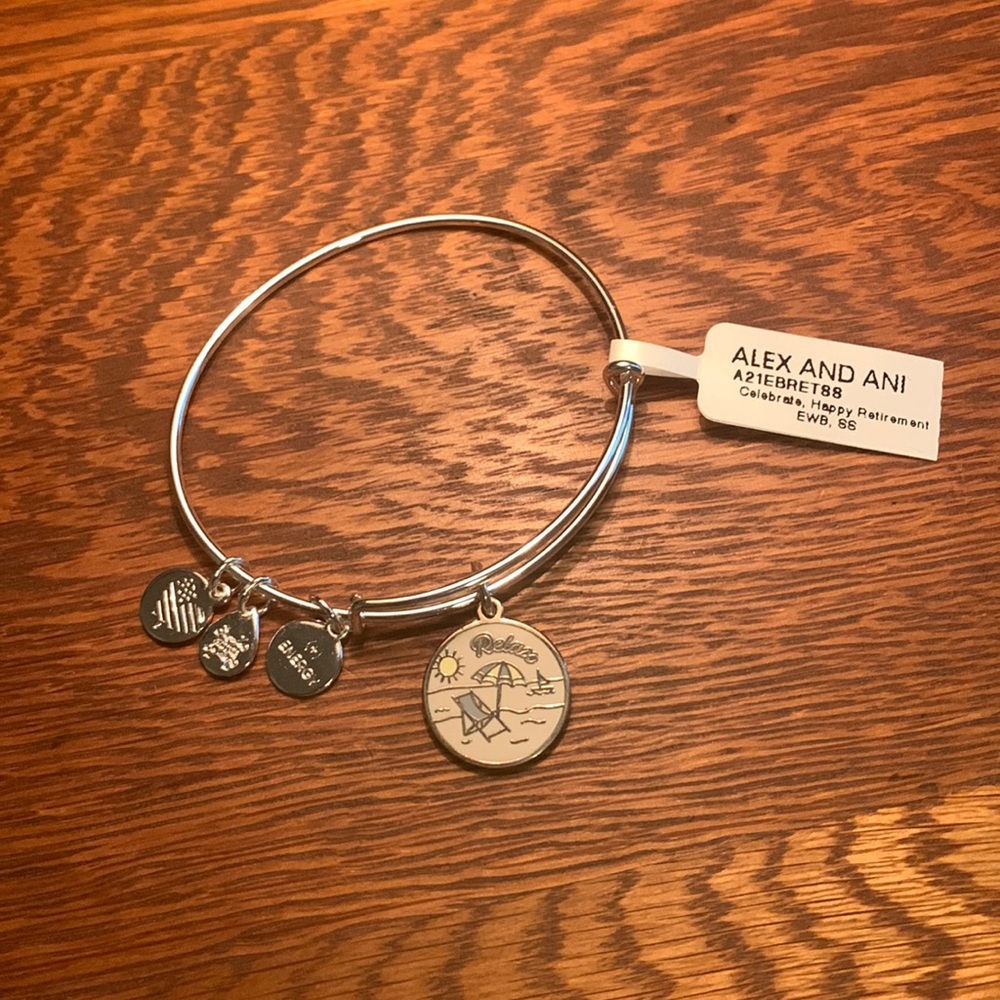 Alex and Ani Happy Retirement Silver Bracelet- NWT